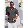 thumbnail image 5 of COOFANDY Mens Button Down Short Sleeve Shirt Casual Summer Stretch Dress Shirts Wrinkle Free, 5 of 6