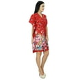 thumbnail image 3 of Bimba Women Floral Kaftan Dress Beach Cover Up Cotton Short Caftan, 3 of 5