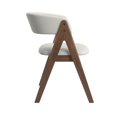 thumbnail image 5 of Weston Home Saare  Modern White Boucle Wood Dining Chairs, Dark Walnut Finish (Set of 2), 5 of 8