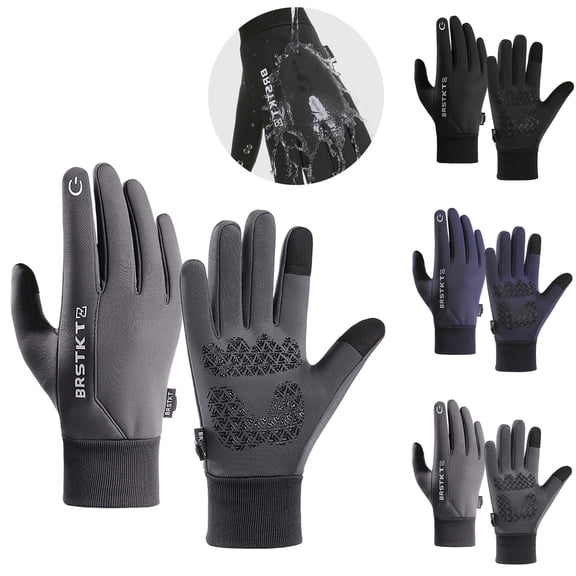Hellosay Ski Snow Warm Gloves for Men Thermal Warm Touch Screen Gloves Christmas Gifts Gray