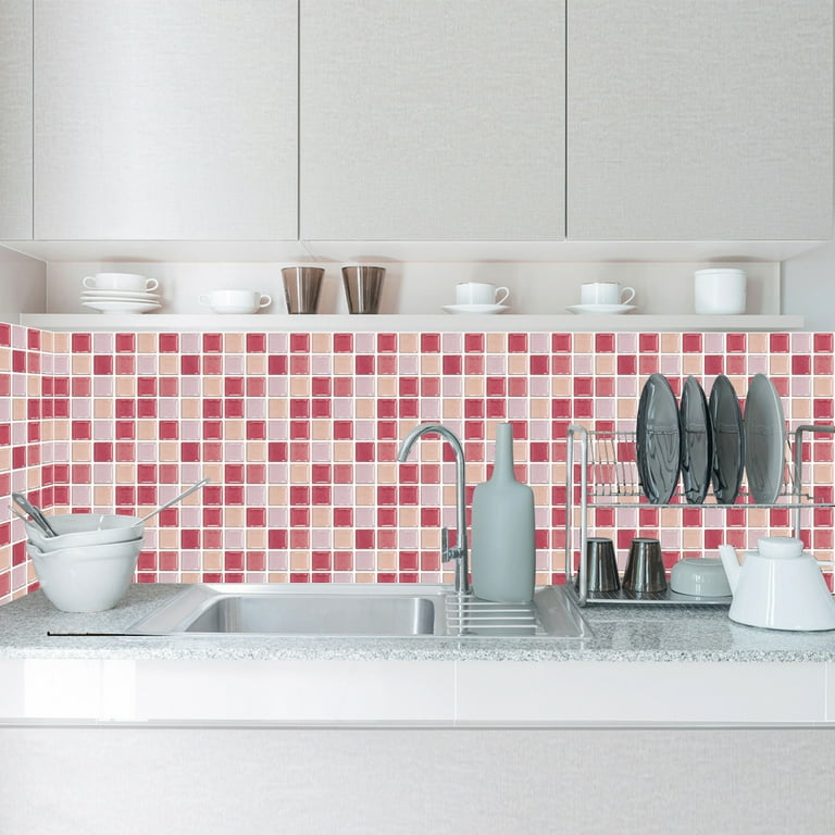 10/20 Pieces Backsplash Tile for Kitchen Mosaic Square Peel and Stick Tile, 3.94x3.94 10/20 Pieces Backsplash Tile for Kitchen Mosaic Square Peel and Stick Tile, 3.94x3.94