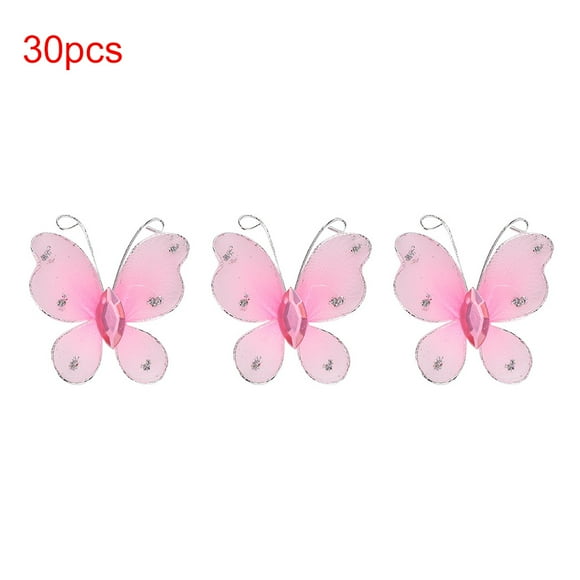 Party Decorative Props,30pcs Wired Mesh Glitter Mesh Butterfly Decor Mesh Glitter Butterfly Top of the Line