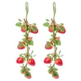 thumbnail image 1 of KAKOWELY 2 piezas de enredadera de fresa de fruta falsa, guirnalda de fresa realista, accesorio de fotografía, 1 of 4