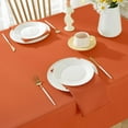 thumbnail image 3 of Tablecloth Rectangle Waterproof Wrinkle Free Textured Fabric Table Cloth, Faux Linen Table Cover for Fall, Thanksgiving, Autumn Harvest, Holiday (60 x 102 Inch Rectangular, Rust/Burnt Orange), 3 of 7
