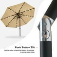 thumbnail image 3 of MASTERCANOPY 9ft Solar Patio Umbrella with LED Lights Tilt and Crank, Khaki, 3 of 8