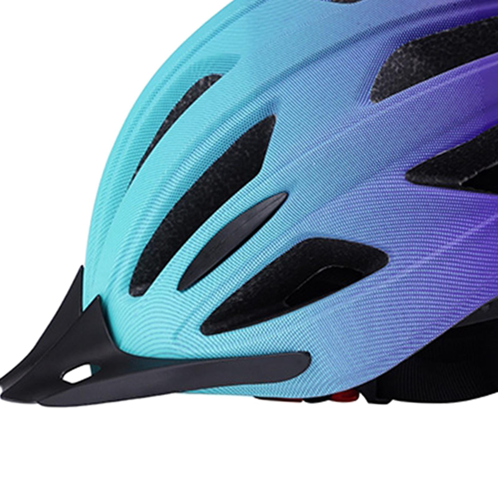 harayaa Bicycle Helmet Head Protective Lightweight with LED Safety Light Bike Helmet Blue Purple