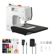 KFFKFF Sew Machine, Compact Stitching Equipment for Novices, Featuring 38 Integrated Patterns & Backward Stitching, Two-Speed Stitching Device with Extended Table and Foot Lever