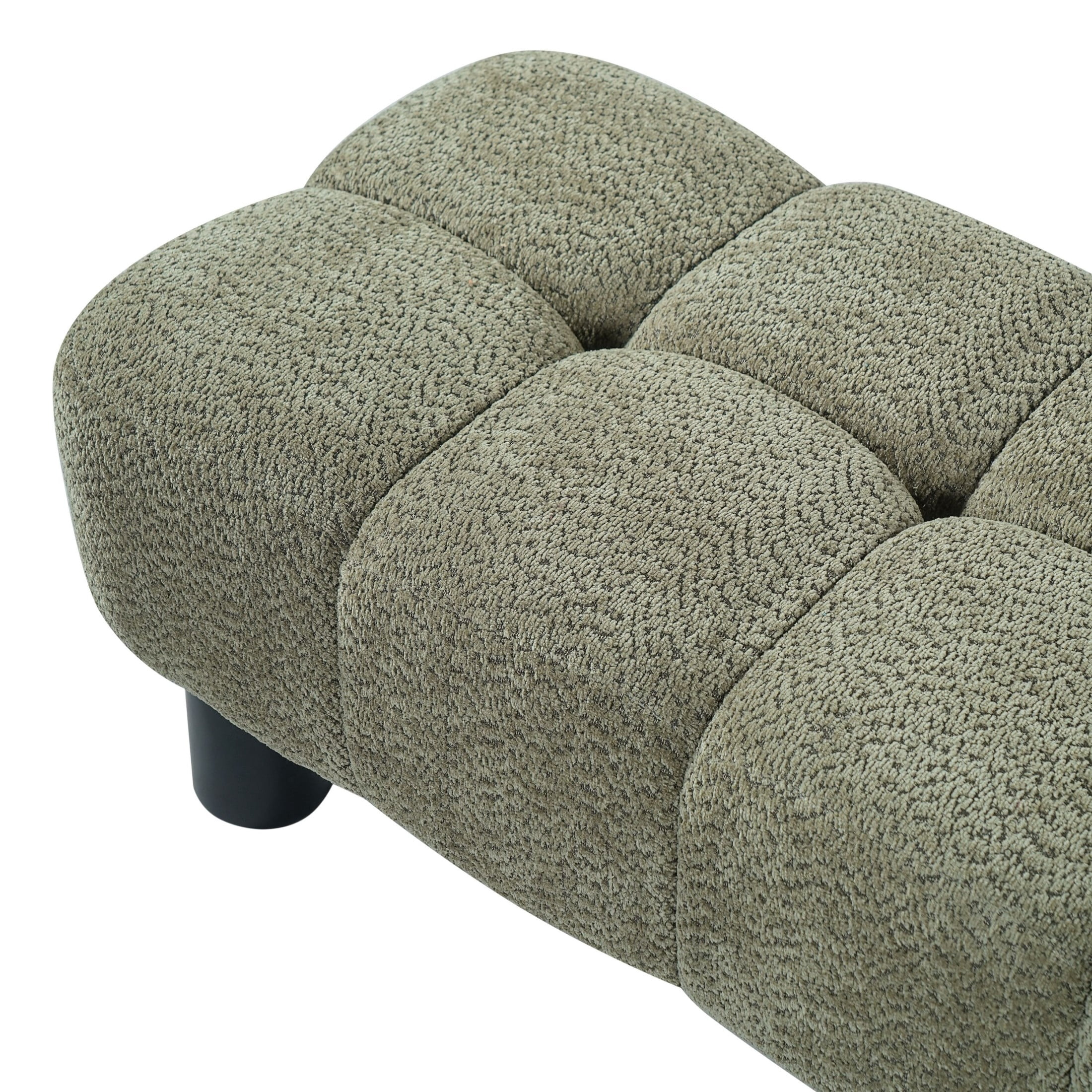 Christopher Knight Home 62.6" Modern Boucle Upholstered Ottoman Bench, Solid Wood Frame, Green