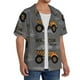 thumbnail image 2 of Balery Construction Machines Camisa Casual de Manga Corta con Botones para Hombre, Texturizada, Estilo Cubano, para Playa, Verano-3X-Large, 2 of 5