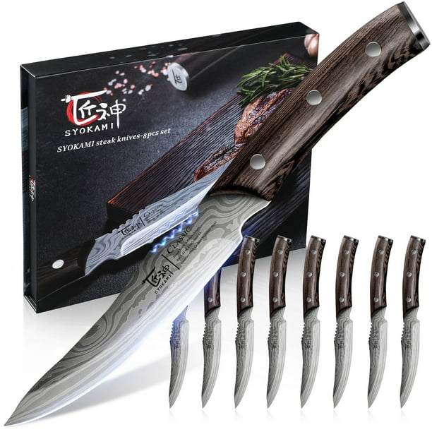 Juego de cuchillos para carne SYOKAMI 8 de acero inoxidable japonés con alto contenido de carbono