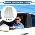 thumbnail image 2 of Unique Bargains 6 Pcs Moldura de Ventana del Pilar de la Puerta para Cadillac CTS 2014-2015 Tono Plateado Sticker Anti Rasguños para los Pilares Exteriores de la Puerta, 2 of 7