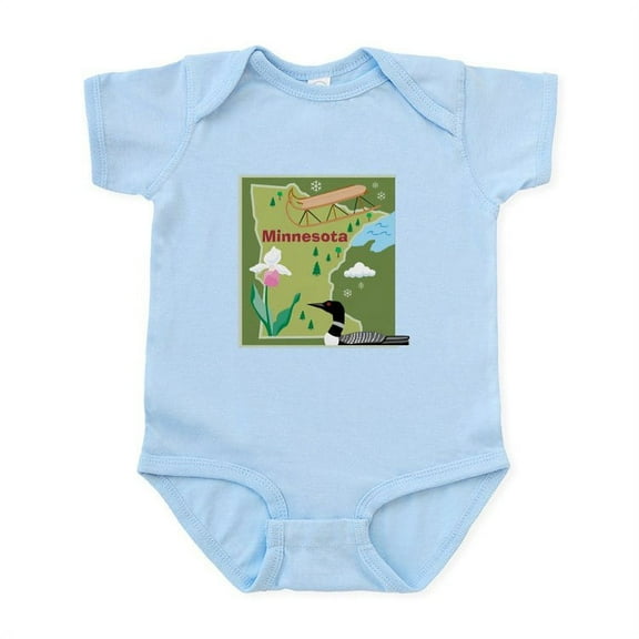 CafePress - Minnesota Map Infant Bodysuit - Baby Light Bodysuit, Size Newborn - 24 Months