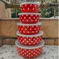 thumbnail image 4 of Cuenco para conservas de esmalte, juego de 5 cuencos para hielo, recipiente para conservas de esmalte, recipiente refrigerado, 4 of 6