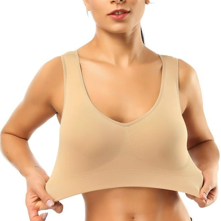 

Elbourn 1Pack Sports Bras for Women Seamless Comfortable Bras Set with Removable Pads for Sleep Pull on Closure