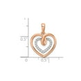 thumbnail image 2 of 1/10 Carat Diamond (Ctw) Heart Pendant Necklace in 14K Rose Pink Gold with Chain for Women, 2 of 4