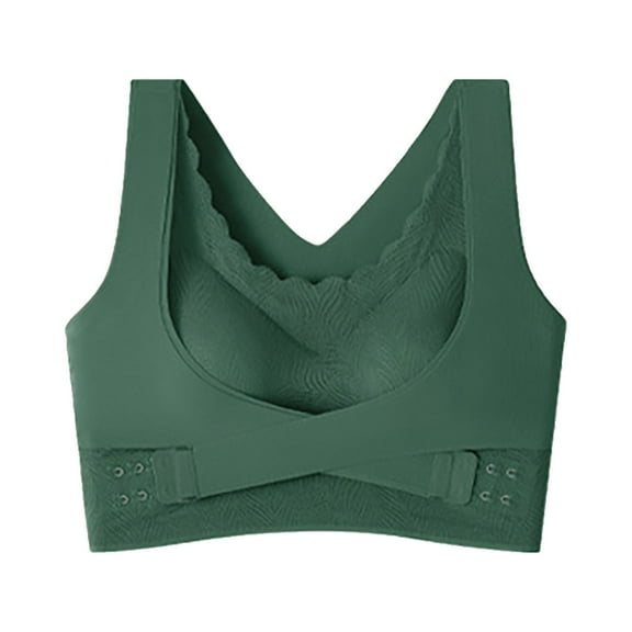 Sngxgn Full Coverage Push up Bra, Bras for Women(Green,XXL)