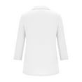 thumbnail image 4 of WCMZJ Women's 3/4 Sleeves V Neck Polo Shirts Casual Summer Tops Basic Collar Cute Tees White XXL, 4 of 6