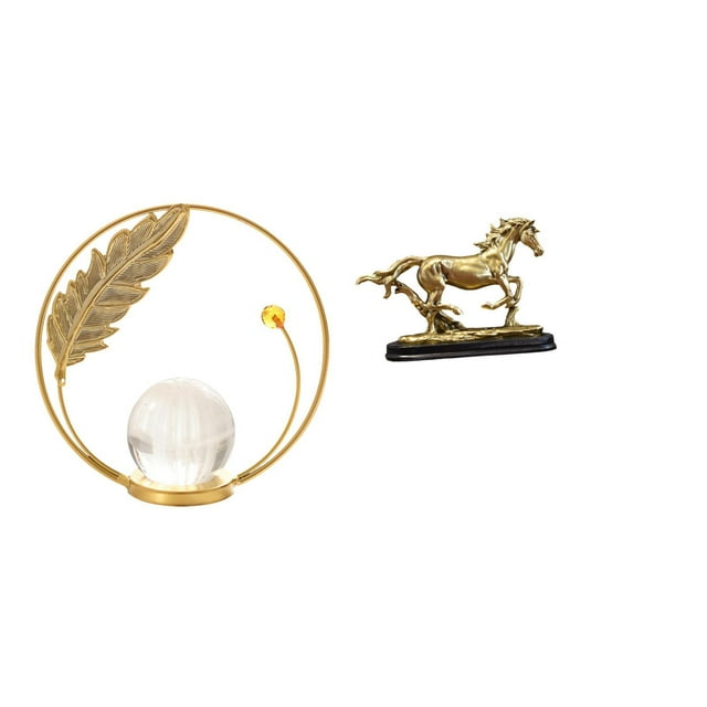Escultura De Caballo De Metal Con Forma De Bola De Cristal, Figura Artística, Adorno Coleccionable, Estatua, Soporte Para Escritorio, Sala De Estar, Dormitorio, Oficina, Pasillo, Chimenea,