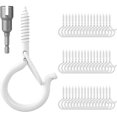 thumbnail image 1 of HAHDAXIA 48 PCS Screw Hooks for Outdoor String Lights, Q Hanger Ceiling Hooks for Hanging Plants Christmas Lights, Cup Eye Hooks with Safety Buckle, Include Wing Nut Driver, 2.2 Inches, 1 of 6