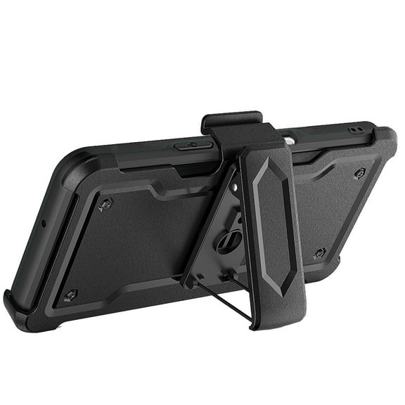 For iPhone 16 Plus 6.7in Case Card Holder Holster Clip and Stand  Tempered Glass