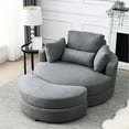 thumbnail image 2 of Upholstered with Linen - Swivel and Removable Cover - Living Room Relax - Comfortable Base, 2 of 6