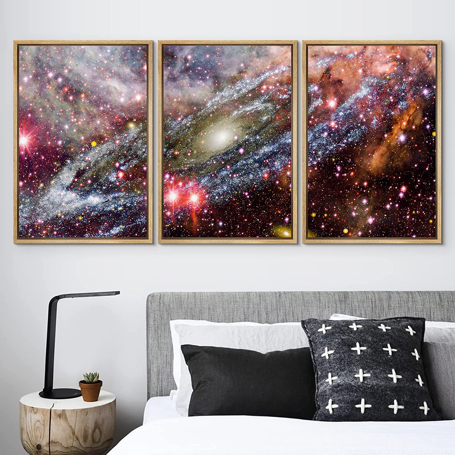 wall26 Framed Canvas Print Wall Art Set Multicolor Spiral Ring Galaxy  Astronomy amp; Space Nature Digital Art Sci-Fi amp; Fantasy Decorative  Landscape for Living Room, Bedroom, Office 16quot;x24