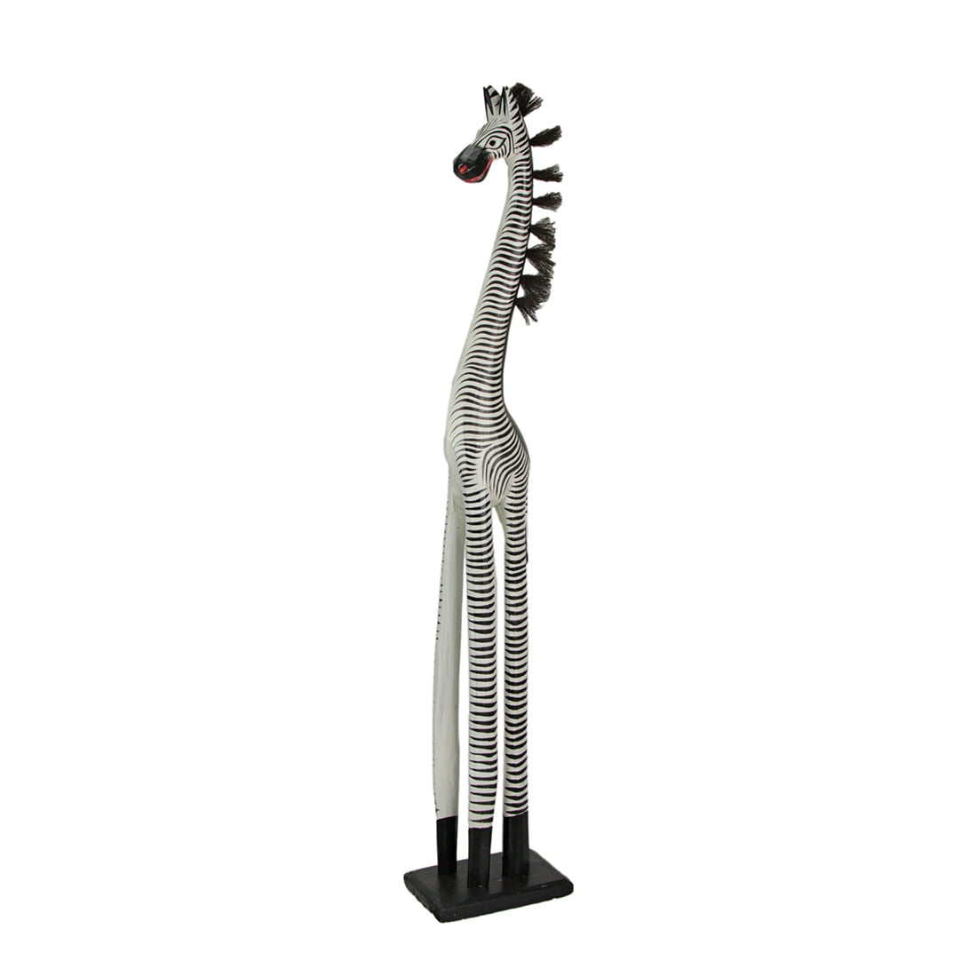 Zeckos Hand Carved Wood Zebra Sculpture Statue Art 36 inch