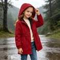 thumbnail image 5 of FSYBOA Girls Windbreaker Jackets, Waterproof Comfortable Full Zip Long Sleeve Hooded Outerwear Red Size 7-8T, 5 of 8
