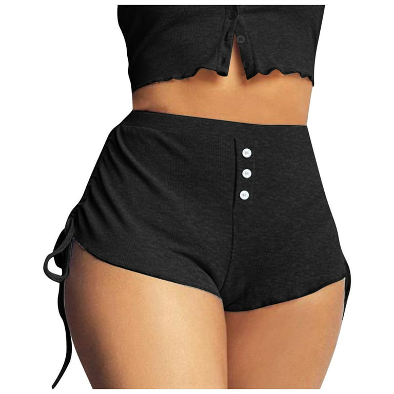 Black Biker Shorts Women Fashion Casual Printed Summer Drawstring Shorts  Women's Booty Shorts For Women 