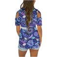 thumbnail image 3 of Puntoco Blusas de manga corta con estampado de verano para mujer con tiras y hombros descubiertos Puntoco Puntoco-3661, 3 of 5