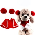 thumbnail image 1 of OULII 2 Pcs Costume de Chiot Cape Tenue de Chien Chiot pour Séances Photo de Vacances Rouge, 1 of 4