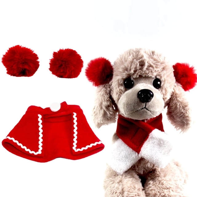 OULII 2 Pcs Costume de Chiot Cape Tenue de Chien Chiot pour Séances Photo de Vacances Rouge