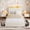 Full Size White, variant on Kojooin LED Bed Frame with 2 Drawers and Wavy Storage Headboard, Upholstered Platform Bed for Girls, No Box Spring Needed