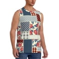 thumbnail image 2 of Kdxio Patchwork In Country Style for Men's Muscle T-shirt,Sleeveless for Workout Running Athletic Gym Lounge Casual, 2 of 7