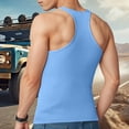 thumbnail image 7 of Gibobby Men Tank Tops 1 Pack Men's Muscle Shirts Sleeveless Quick Drying Gym Workout Tank Top(XXXXXL,Light Blue), 7 of 7