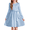 Light Blue, variant on Arshiner Girls Dresses Puff Long Sleeve Fall Winter Formal Party Belted Dress with Pockets