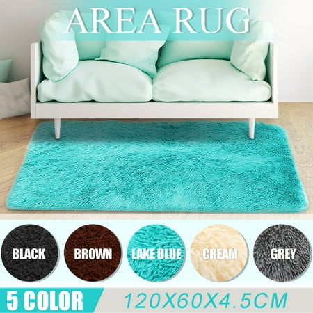 Cream Green Rectangle Rug 4 Size Soft Fluffy Floor Rug Cozy Shag Plush Rectangle Carpet Modern Solid Area rugs Kid Warm Playmat Fashion Non-slip Yoga Kid Play Mat - Brown, Black, Lake Blue, Cream, Grey ()