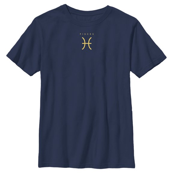 Boy's Lost Gods Pisces Zodiac Symbol Graphic Tee Navy Blue X Large