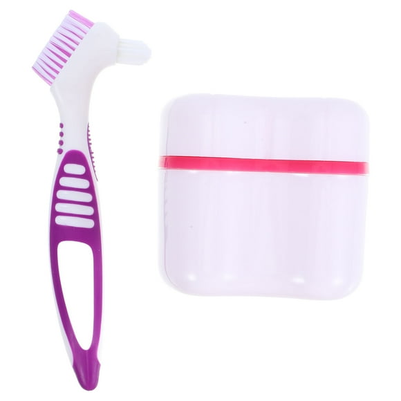 BRIGHTFUFU Caja de baño retenedor taza con cepillo limpiador caja de soporte de retenedor de viaje portátil cuidado limpio completo para retenedor, tirantes transparentes