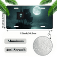 thumbnail image 2 of 1 Pcs 2D Flat License Plate Covers & Frames, Pirate Ship under the Full For Decorative Front, Waterproof For Decoration Aluminum License Plate Covers & Frames Cover For Men Women, 12" X 6", 2 of 7