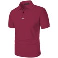 thumbnail image 3 of Felirenzacia Men’s Athletic Polo, Short Sleeve Training Shirt with Fast Drying Fabric Solid Color Golf Shirt, Wine,S, 3 of 6