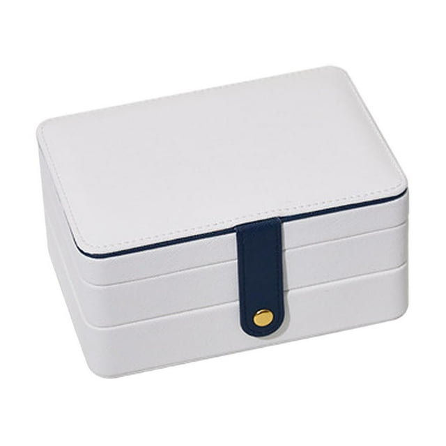 Estuche de almacenamiento para joyas con divisores extraíbles y ganchos para colgar, elegante y portátil, grande 6.69x4.72x3.15 pulgadas