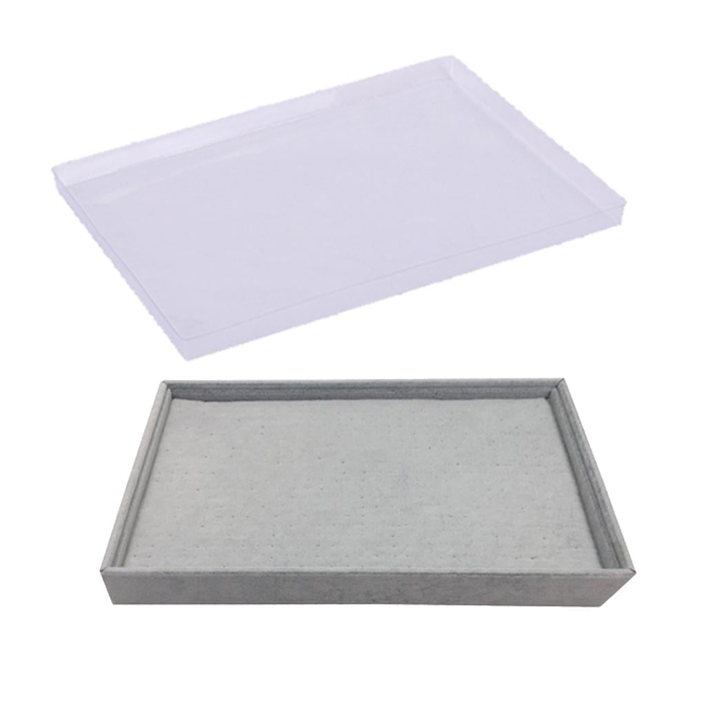 Large Tray Box for Ring Earring Display Showcase 35x24x3cm 100 Insert Slots 