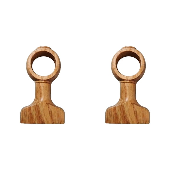 2PCS Natural Curtain Rod Brackets – Sturdy Wooden Curtain Rod Holders for 1.4" (1 2/5") Poles | Decorative Curtain Supports for Living Room & Bedroom Home Decor