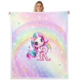 thumbnail image 1 of Erosebridal Pink Unicorn Throw Blanket for Couch, Initial R Letter Plush Blanket, Flower Decor, 50x60, 1 of 6