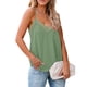 thumbnail image 1 of Camisola con cuello en V para mujer, camiseta sin mangas con ribete de encaje y tirantes finos, camiseta básica sin mangas para verano, 1 of 7