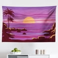 thumbnail image 1 of Hawaii Tapestry, Pastel Tones Palm Trees and Beach Hills Paper Cut Style, Fabric Wall Hanging Decor for Bedroom Living Room Dorm, 2 Sizes, Teal Blush, by Ambesonne, 1 of 1
