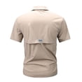 thumbnail image 6 of VSSSJ Men's Outdoor Fishing Shirt Quick Dry Short Sleeve Button Down Shirts Breathable Travel Hiking Work Shirt with Multi-Pockets Beige XXXL, 6 of 7