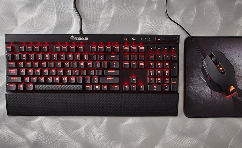Backlit Red LED USB Passthrough & Media Controls Renewed Cherry MX Blue CORSAIR K70 LUX Mechanical Gaming Keyboard Tactile & Clicky 