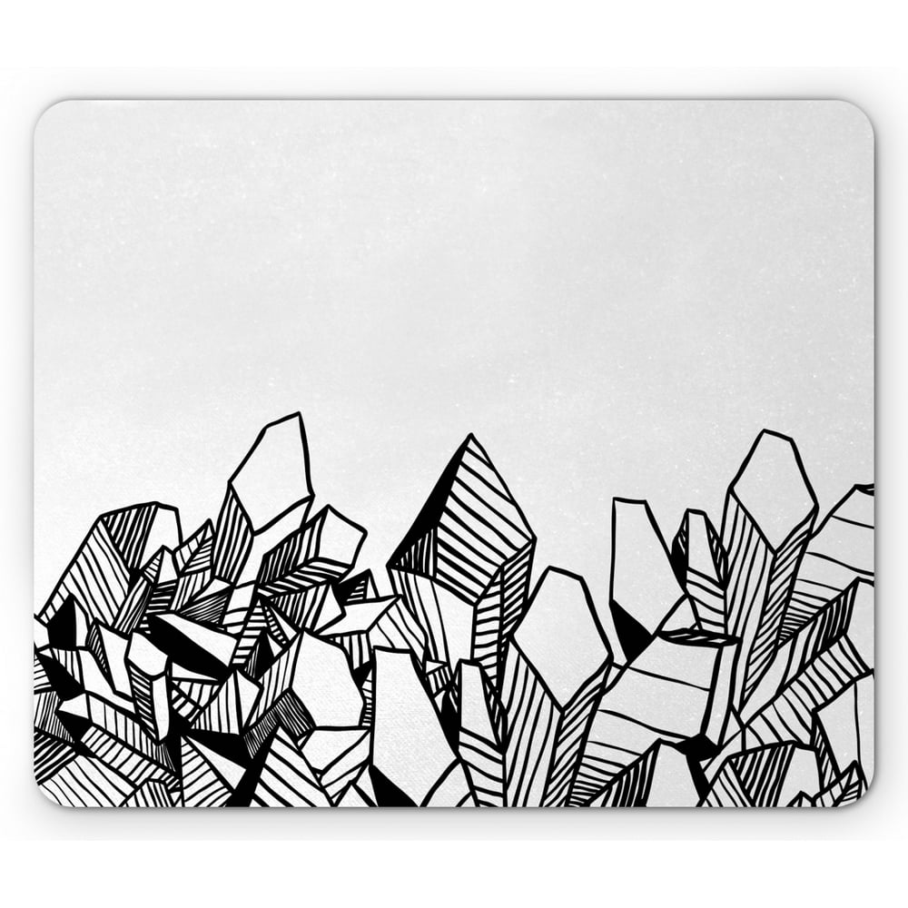 Abstract Mouse Pad, Drawing of Hatched Crystals Gem Like Pattern